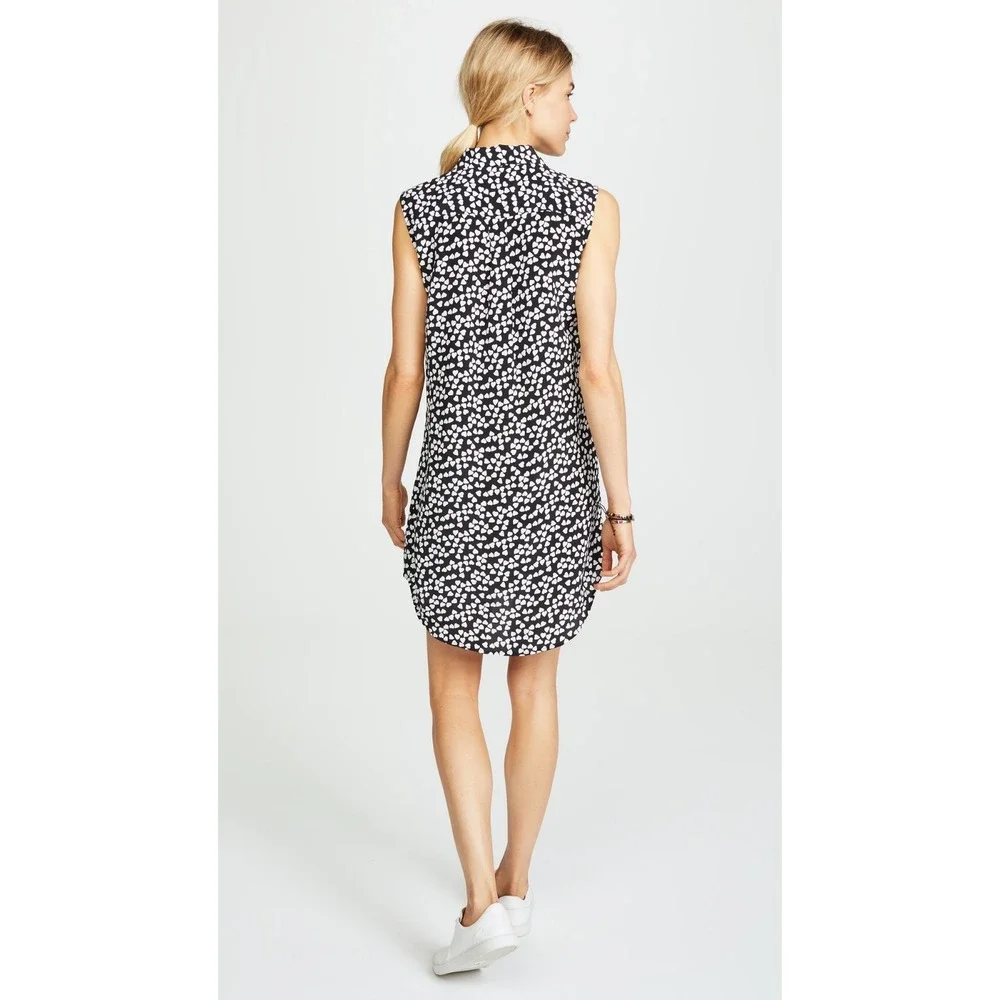 NWT Equipment Sleeveless Slim Signature Silk Shirt Dress Heart Print S $298